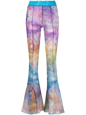 Andersson Bell abstract-print flared trousers - Purple