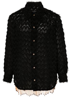 Andersson Bell Bird Shaggy button-up shirt - Black