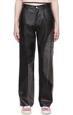 Andersson Bell Black Faux-Leather Trousers