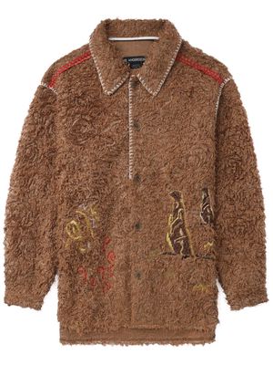 Andersson Bell boucle-effect embroidered-detail jacket - Brown