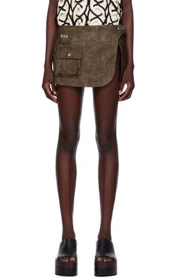 Andersson Bell Brown Emma Faux-Leather Miniskirt