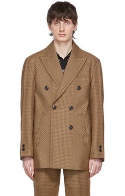 Andersson Bell Brown Santes Checked Double Breasted Blazer