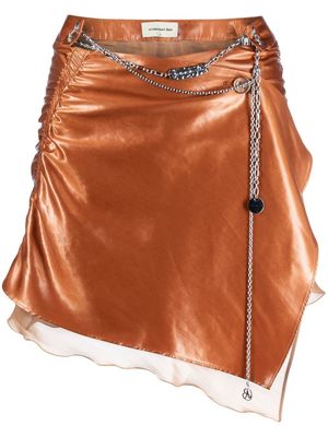 Andersson Bell chain-detail wraparound mini skirt - Brown