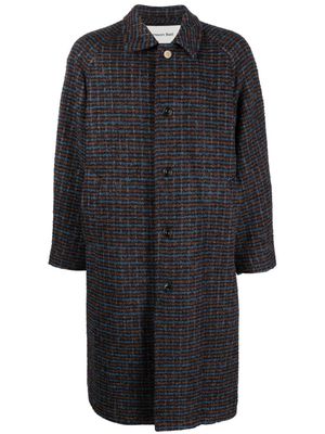 Andersson Bell check-print single-breasted coat - Blue