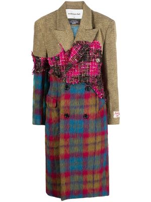 Andersson Bell checked double-breasted coat - Pink