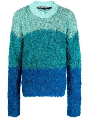 Andersson Bell colour-block brushed-effect jumper - Blue