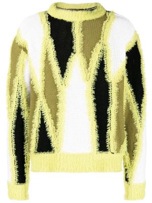 Andersson Bell colour-block knitted jumper - Yellow