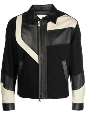 Andersson Bell colour-block panelled leather jacket - Black