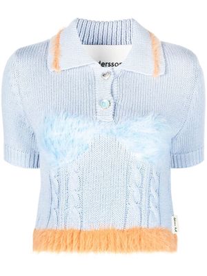Andersson Bell contrasting-border knitted pollo shirt - Blue
