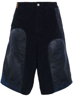 Andersson Bell corduroy panelled high-waisted shorts - Blue