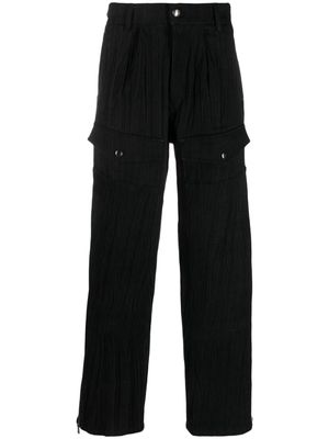 Andersson Bell crinkled-effect straight-leg jeans - Black