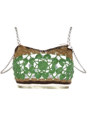 Andersson Bell crochet cropped top - Green