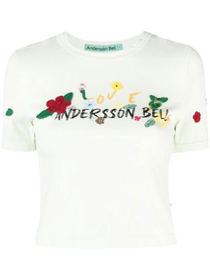 Andersson Bell Dasha flower-garden logo T-shirt - Green