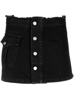 Andersson Bell denim pleated mini skirt - Black