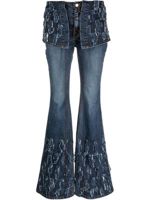 Andersson Bell distressed-effect flared jeans - Blue