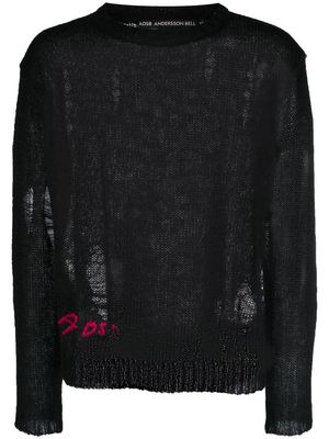 Andersson Bell distressed-effect mohair-blend jumper - Black