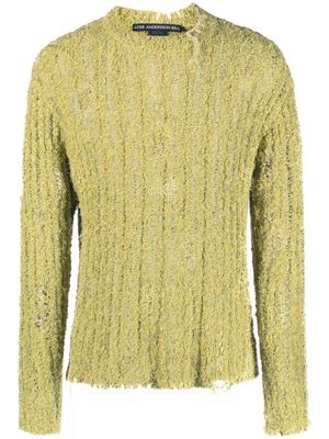 Andersson Bell distressed-effect ribbed-knit jumper - Green