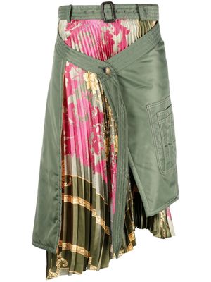Andersson Bell floral-print draped midi skirt - Green