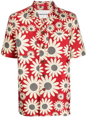 Andersson Bell floral-print short-sleeved shirt - Red