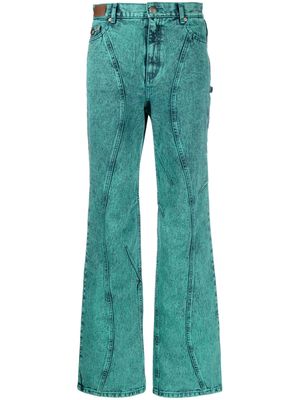 Andersson Bell Glen layered panelled straight-leg jeans - Blue
