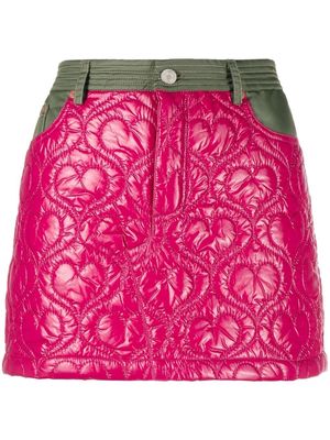 Andersson Bell heart-detail denim skirt - Pink
