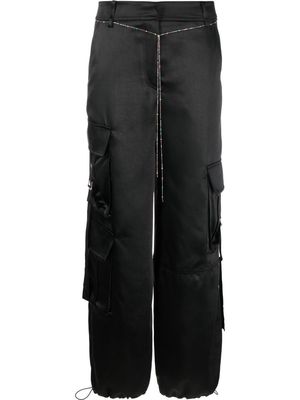 Andersson Bell Inna satin cargo trousers - Black