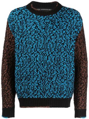 Andersson Bell intarsia-knit crew-neck sweatshirt - Blue