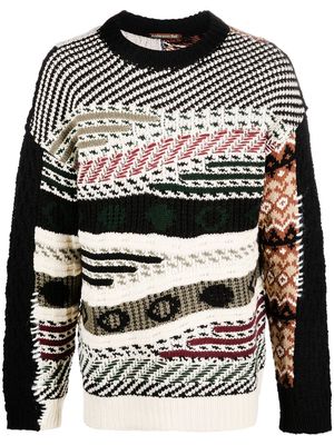 Andersson Bell intarsia-knit graphic-print jumper - Black