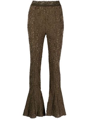 Andersson Bell lace high-waist flared trousers - Green