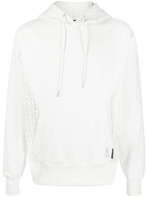 Andersson Bell lace-panel cotton hoodie - Neutrals