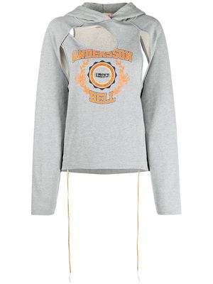 Andersson Bell logo cotton hoodie - Grey