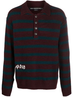 Andersson Bell logo-embroidered striped polo shirt