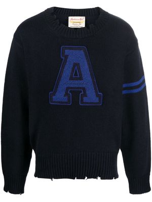 Andersson Bell logo-patch distressed jumper - Black