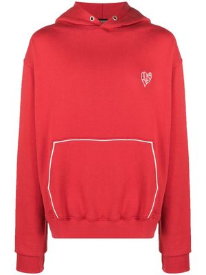 Andersson Bell logo-plaque cotton hoodie - Red