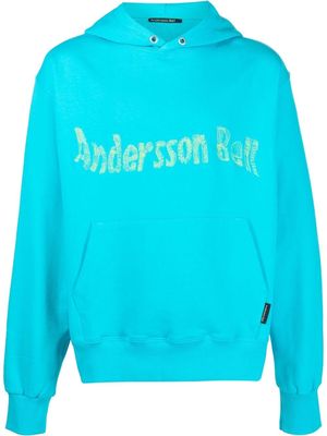 Andersson Bell long-sleeve jersey-knit hoodie - Blue