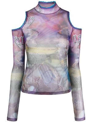 Andersson Bell Luna abstract-print top - Purple