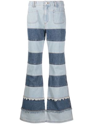 Andersson Bell Mahina patchwork-stripe jeans - Blue