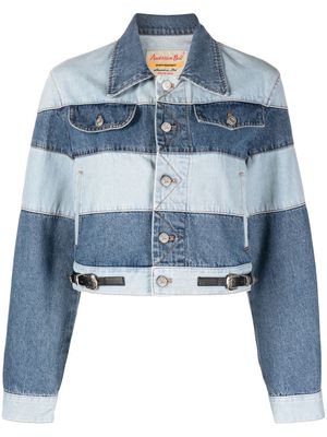 Andersson Bell Mahina patchwork-striped denim jacket - Blue