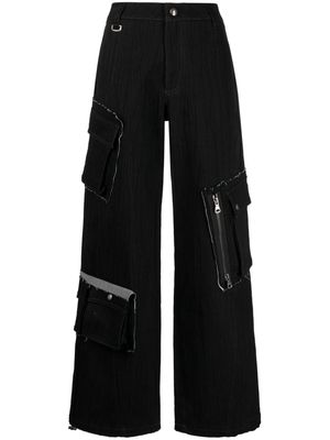 Andersson Bell Mulina crinkled cargo trousers - Black