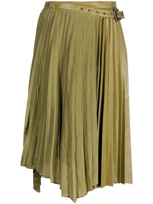 Andersson Bell Nicola pleated asymmetric midi skirt - Green