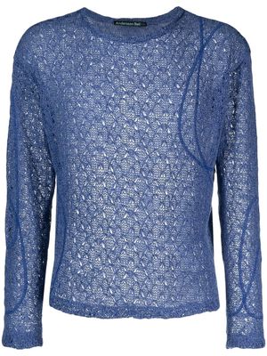 Andersson Bell open-knit long-sleeve jumper - Blue