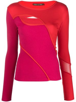 Andersson Bell panelled-design long-sleeve top - Pink