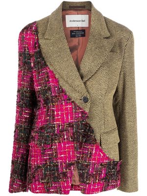 Andersson Bell patchwork single-breasted blazer - Neutrals