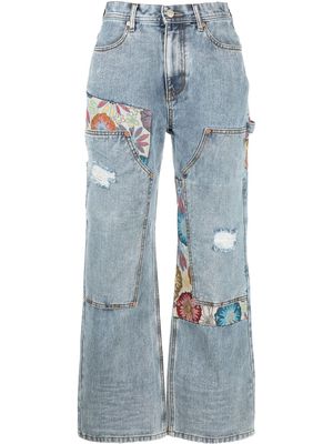 Andersson Bell patchwork straight-legged jeans - Blue