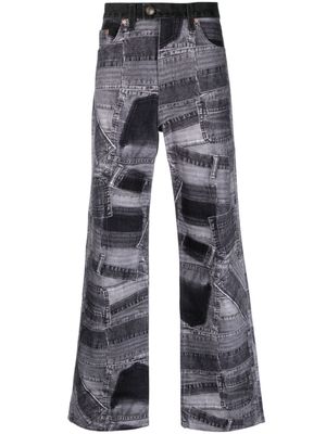 Andersson Bell patchwork wide-leg jeans - Black