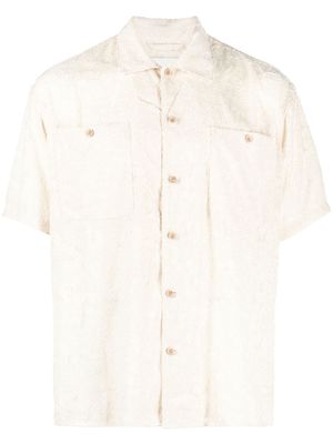 Andersson Bell patterned-jacquard short-sleeve shirt - Neutrals