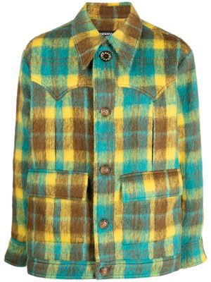 Andersson Bell plaid-check shirt jacket - Yellow