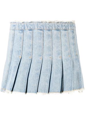 Andersson Bell pleated wrap denim skirt - Blue