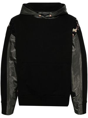 Andersson Bell Seoul23 jacquard-panelled hoodie - Black
