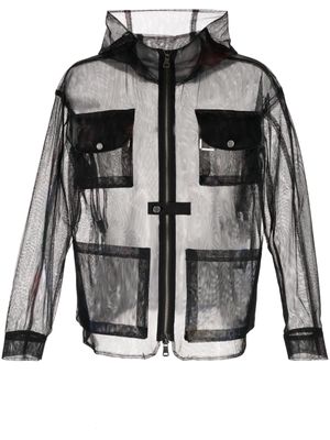 Andersson Bell sheer long-sleeve zipped jacket - Black